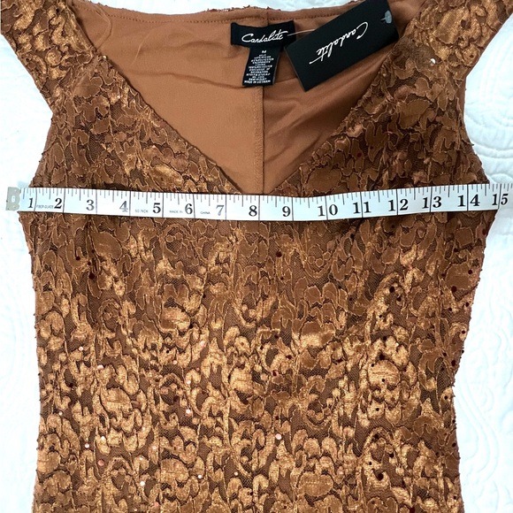 Copper Lace Evening/Cocktail Dress By CANDALITE SZ M NWT - Picture 11 of 14